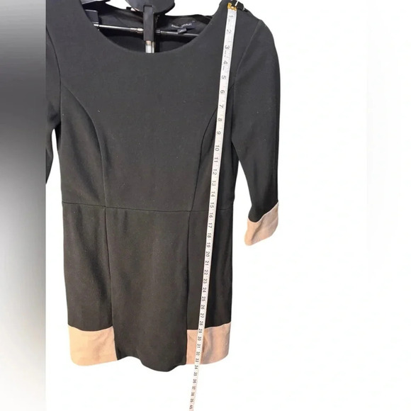 Banana Republic Black and Khaki Knit Dress Size 6 zipper back d9 - Picture 2 of 5